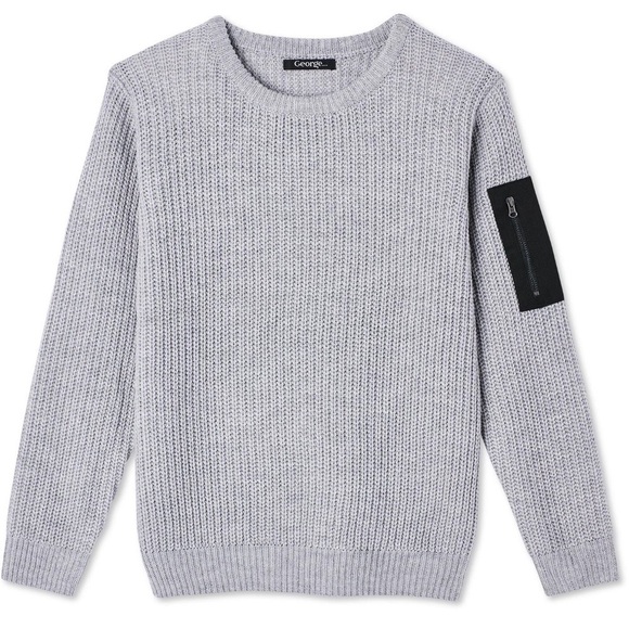 George Boys Grey Waffle Knit Sweater Size 10-12 - Picture 1 of 5